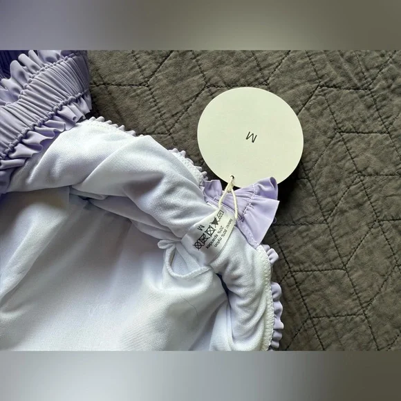 NWT Rad Swimwear Saidee Lilac Smocked Peplum Tankini Bathing Suit Top M Bottom L - Picture 7 of 15